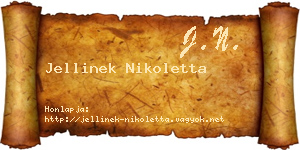 Jellinek Nikoletta névjegykártya